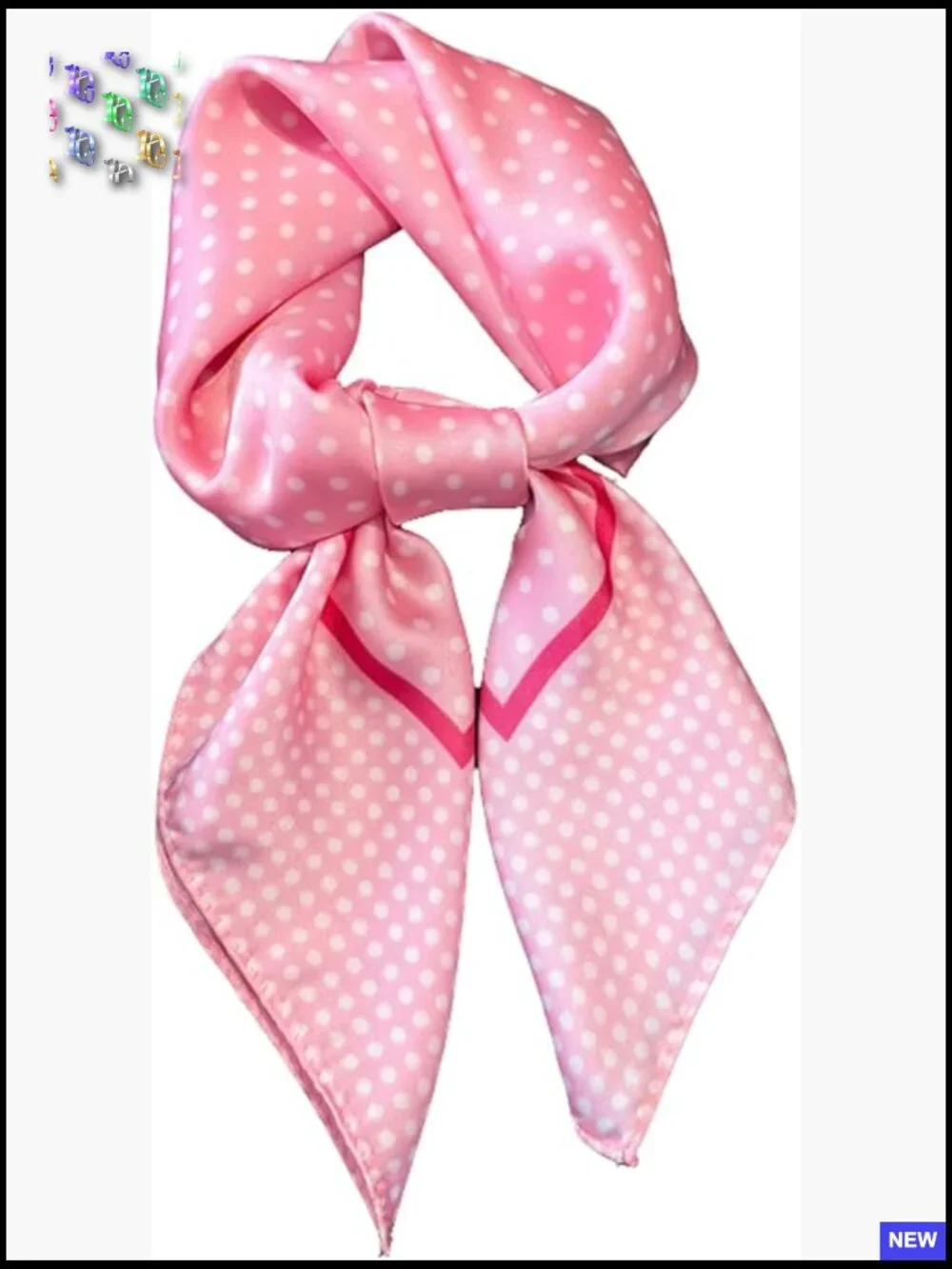 Polka Dot Satin Square Scarf Vintage Retro Head Wrap Neckerchief Bandana